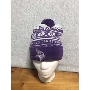 Minnesota Vikings NFL - Purple & White Knit SKOL Beanie w/ PomPom